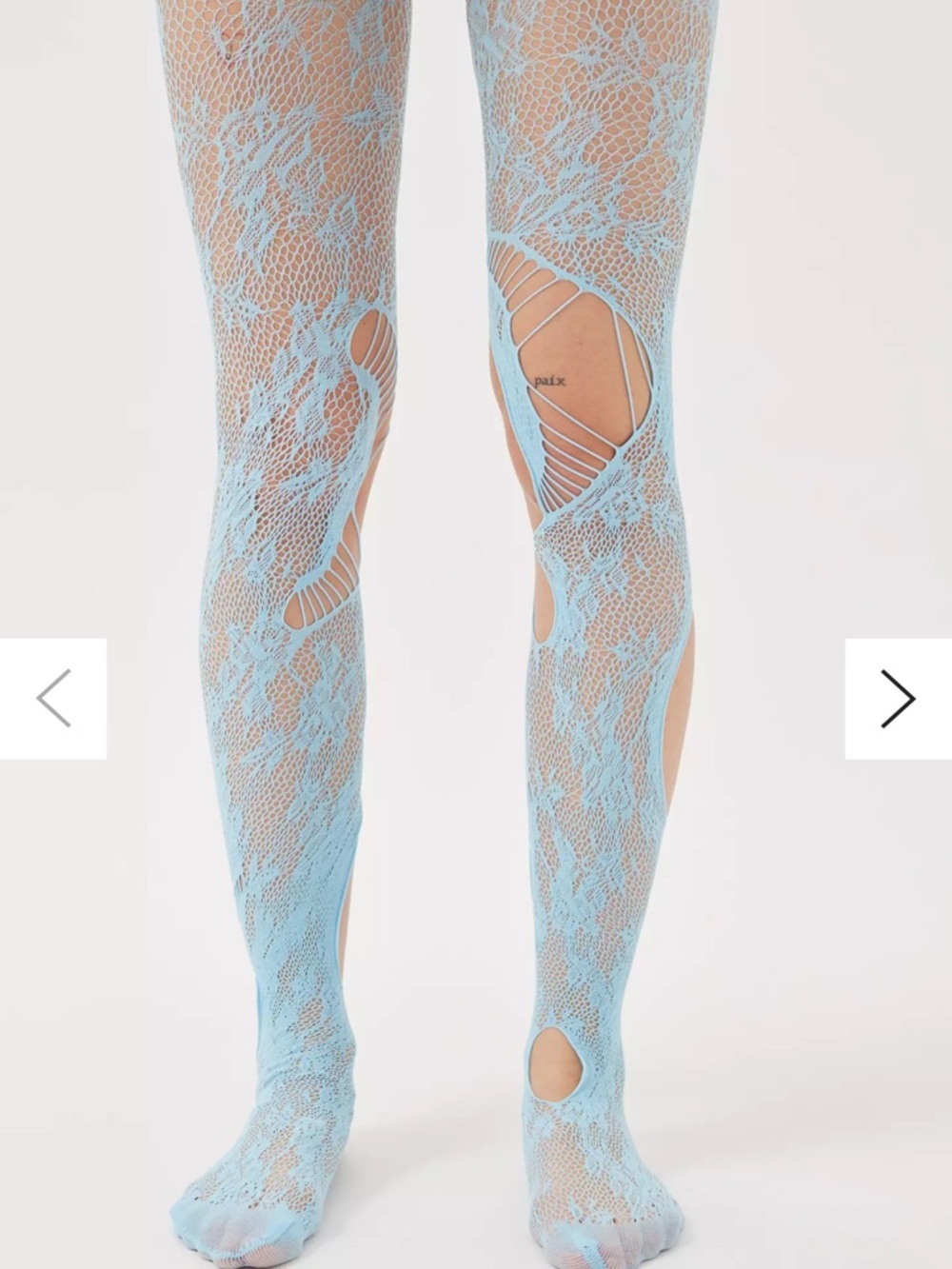 Urban Outfitters Light Blue Lace Fishnet Tights